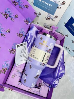 Premium Stanley LoveshackFancy Tumbler Rose Floral Lavender