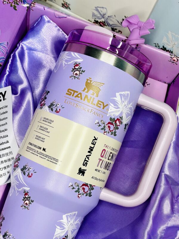 Premium Stanley LoveshackFancy Tumbler Rose Floral Lavender