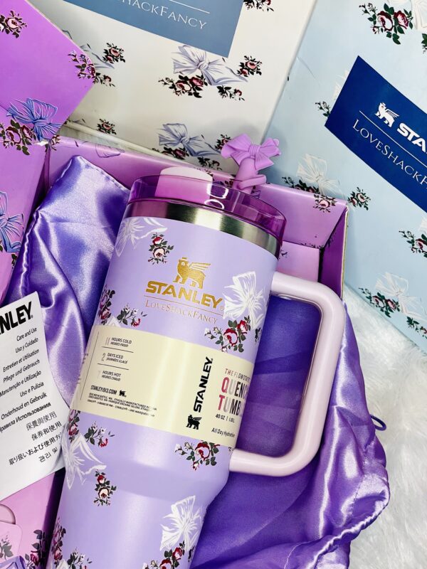 Premium Stanley LoveshackFancy Tumbler Rose Floral Lavender