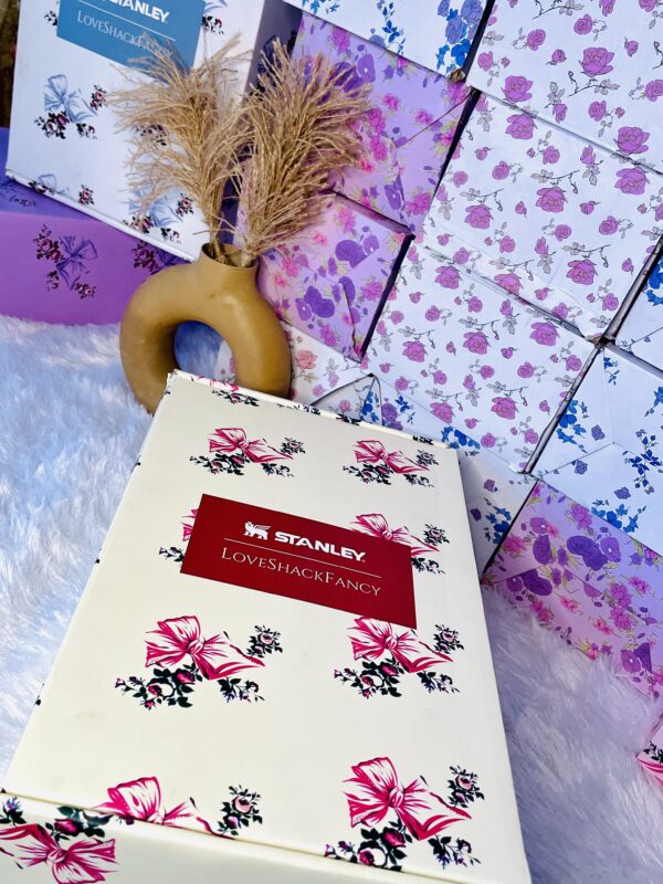 Premium Stanley LoveshackFancy Tumbler Rose Floral Pink & Peach